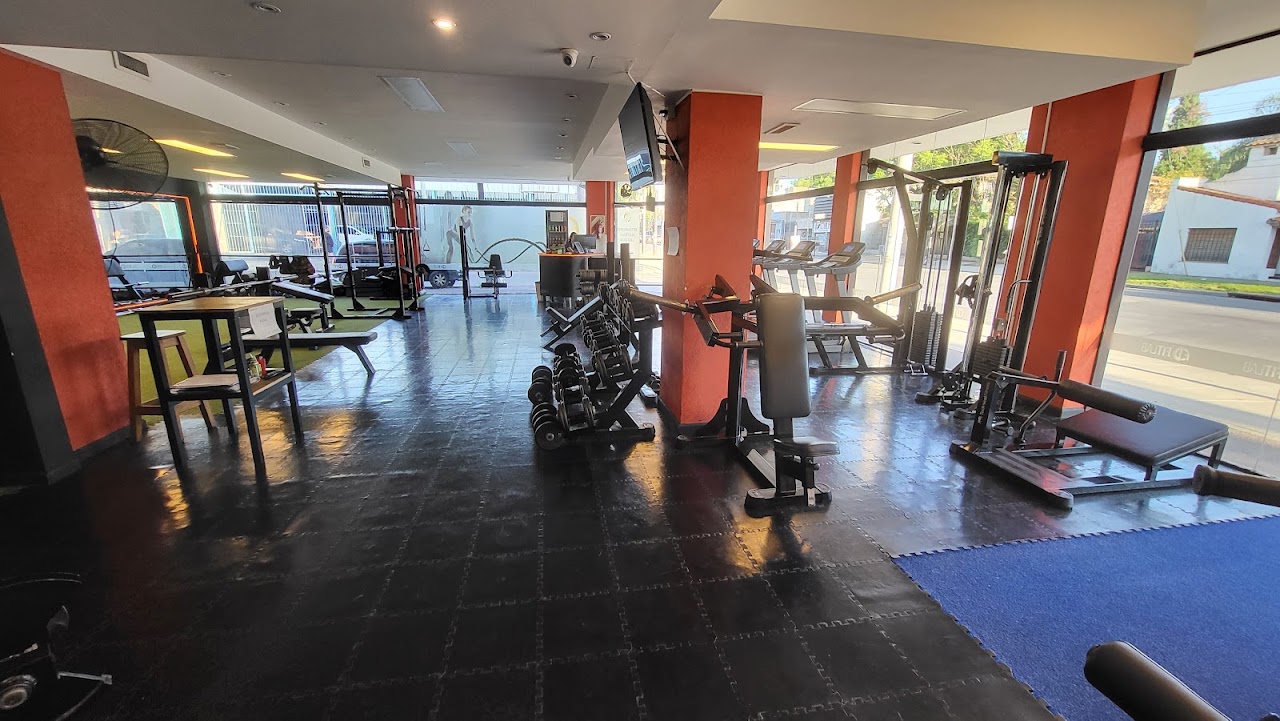Interior del gimnasio FITLAB con equipamiento de musculación